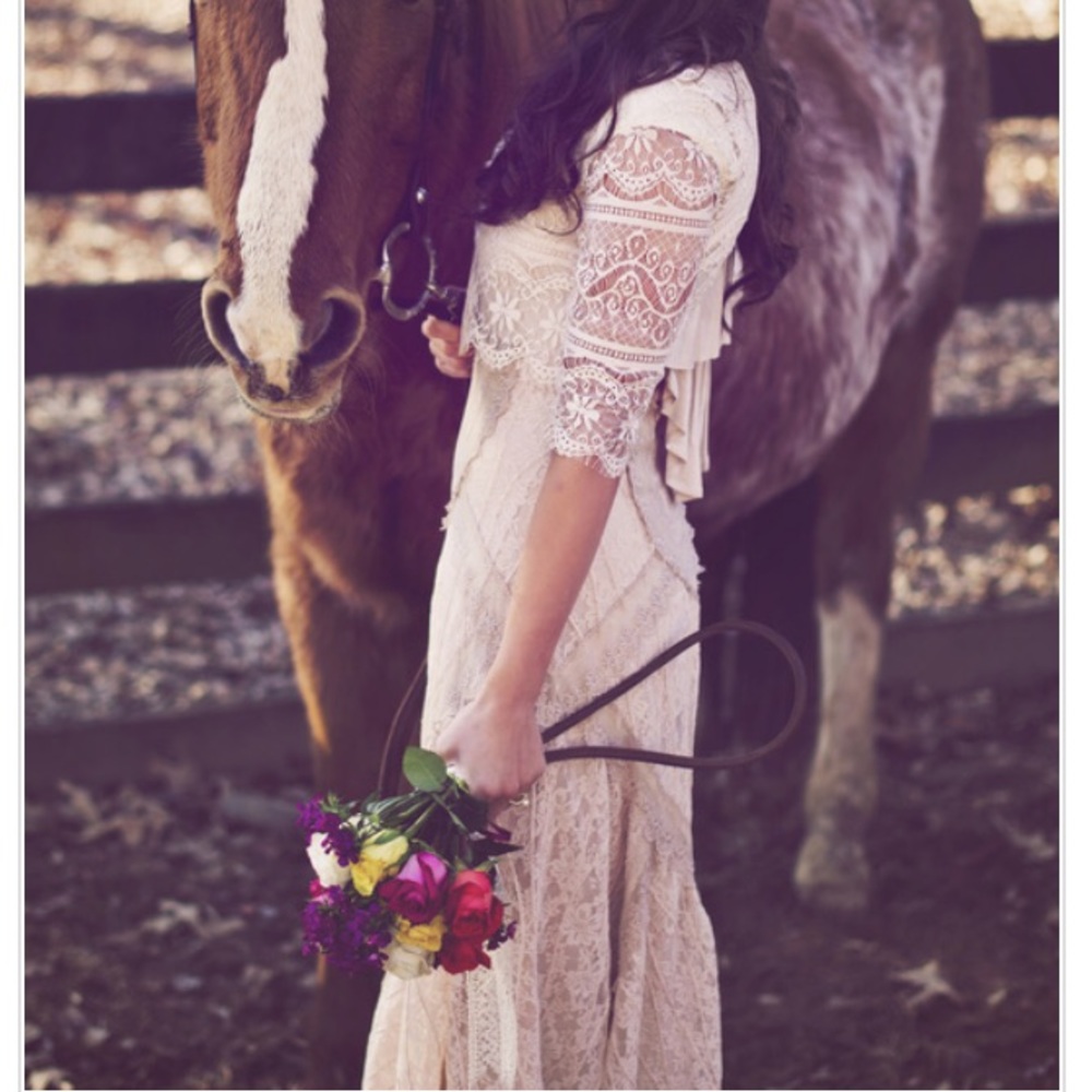 Free people lace midi dress